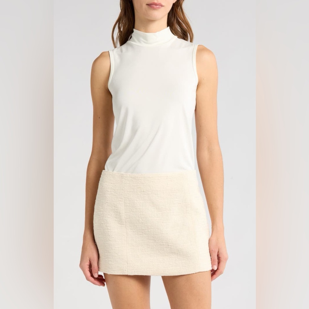 RAG & BONE Arina Turtleneck Tank- Off White (Size XS)